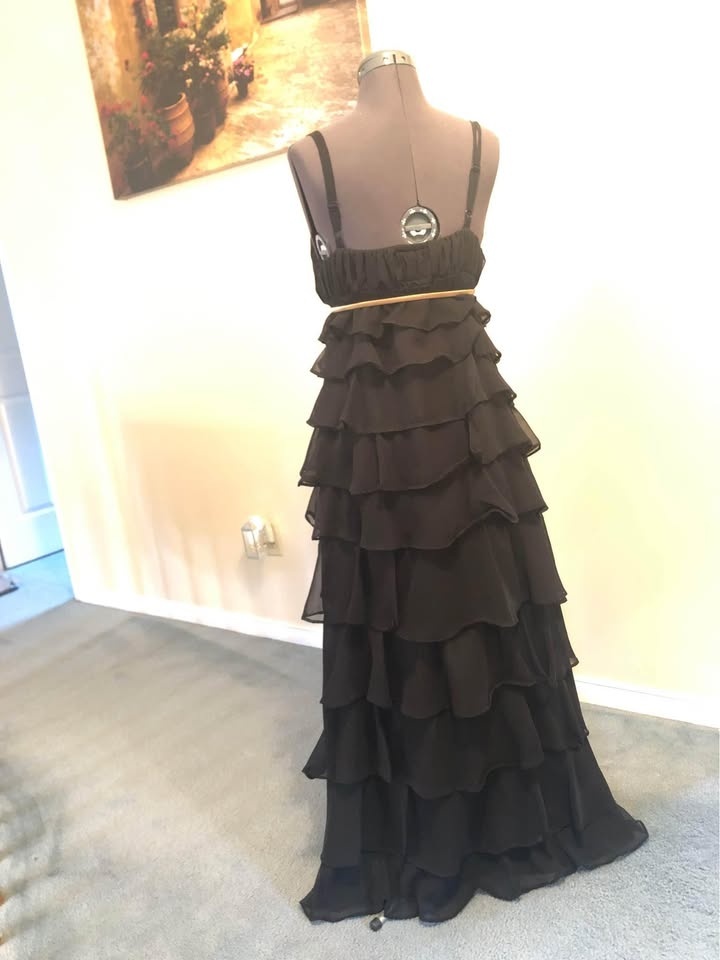 Almost new black long dress, Size S - photo 4