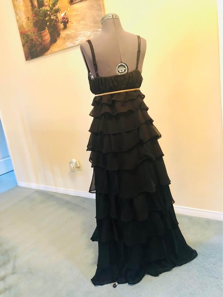 Almost new black long dress, Size S - photo 5