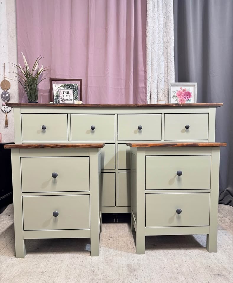 Hemnes Dresser Set with 2 Nightstands - Refinished