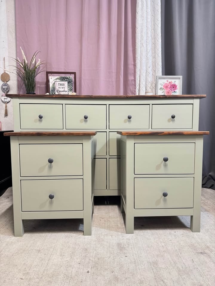 Hemnes Dresser Set with 2 Nightstands - Refinished - photo 5