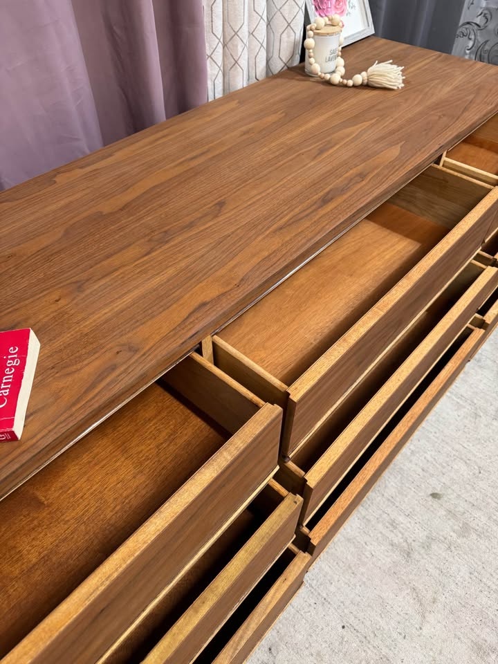 Mid Century Modern Walnut Dresser / Credenza – Solid Wood - photo 2