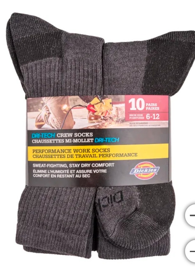 Brand New Dickies Dri-Tech Crew Socks - 8 Pairs