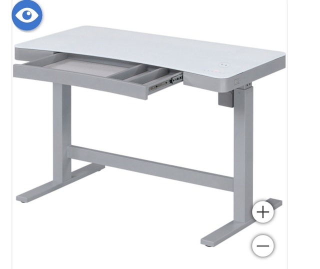 Tresanti Adjustable Glass Top USB Wireless Sit/Stand Desk - photo 4