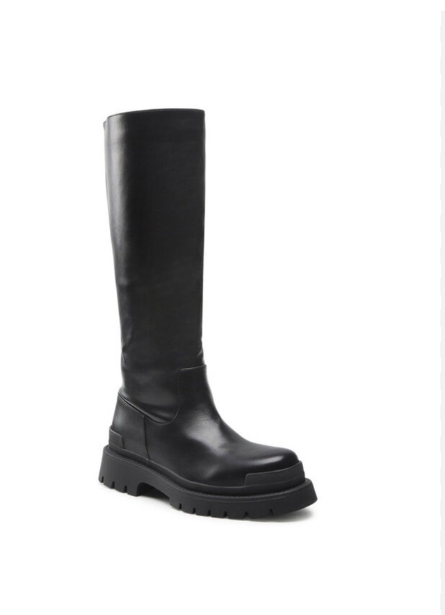 Brand New Raid Rosina Knee-High Lug-Sole Black Boots