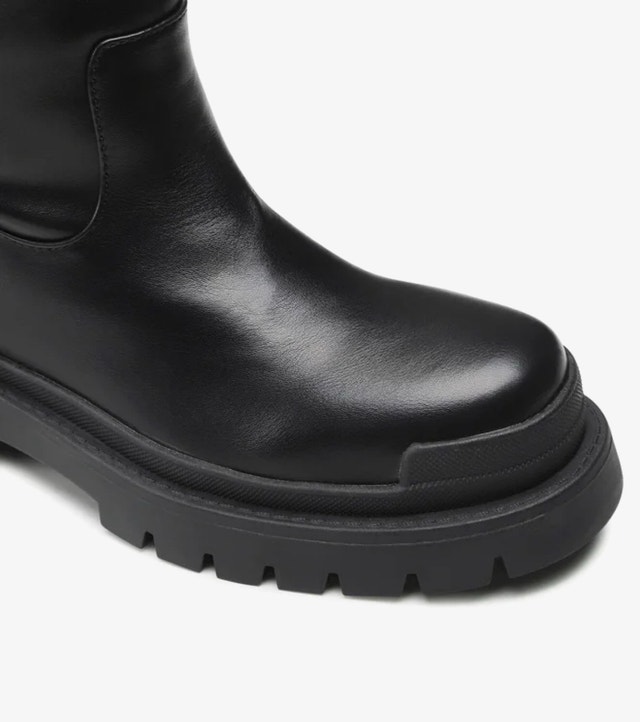 Brand New Raid Rosina Knee-High Lug-Sole Black Boots - photo 4