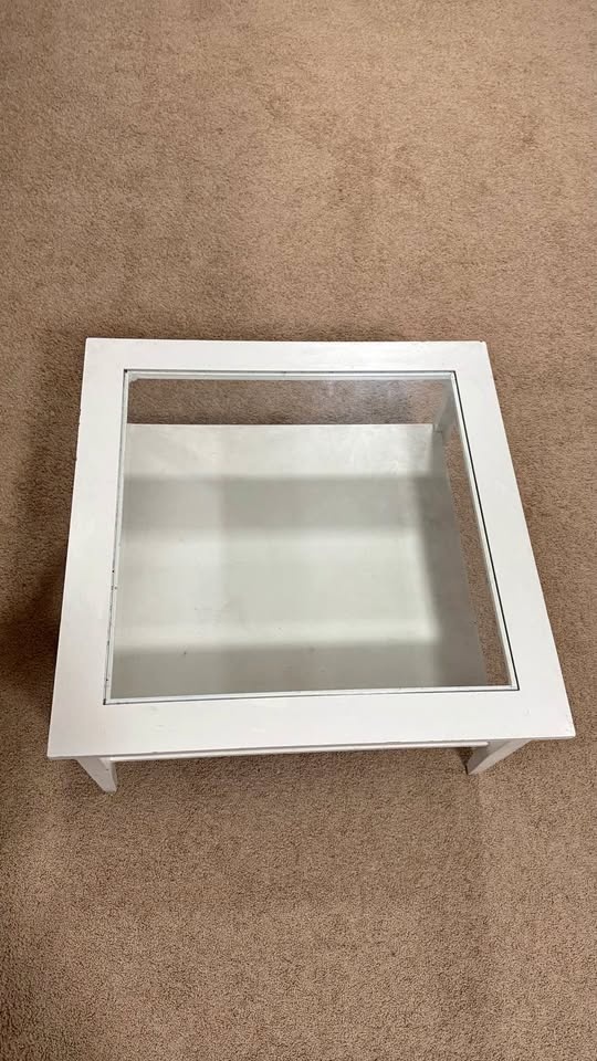 White Coffee Table with Glass Top - NEED GONE ASAP