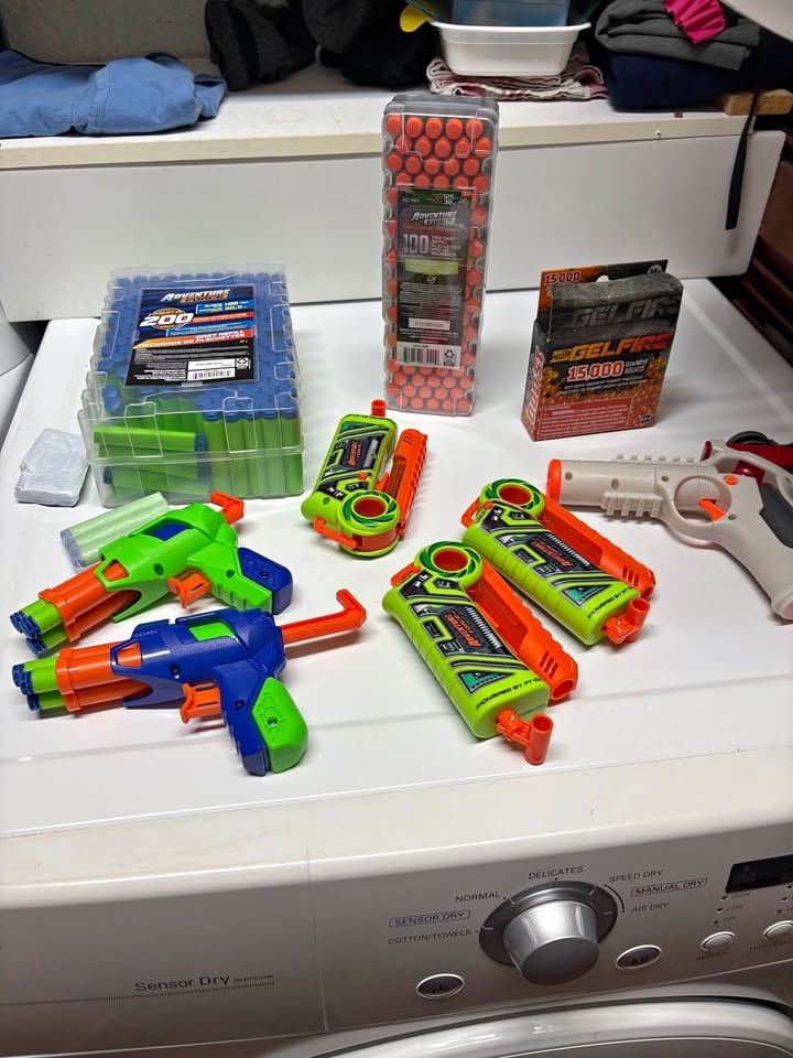 NERF GUN & Adventure Force Toy Blaster Bundle + Ammo (6 Guns + 1