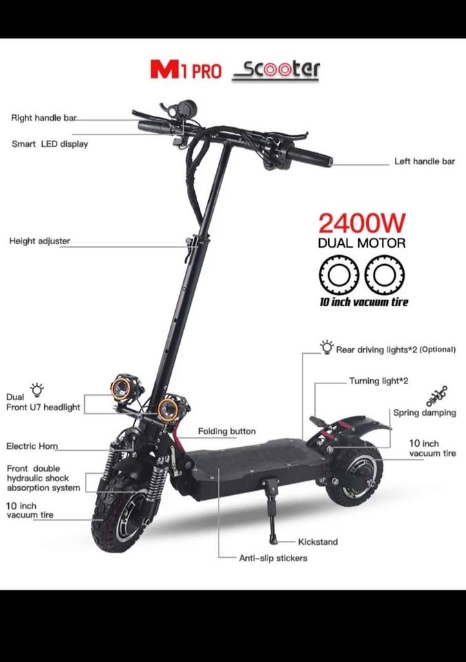 2400W Dual Motor Electric Scooter - 45km/h - photo 4