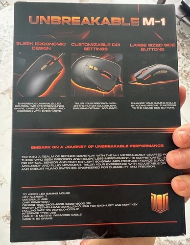 New Unbreakable M-1 Wired Gaming Mouse 12000DPI - photo 3