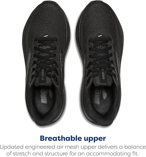 Brooks Ghost 17 Men’s 9.5 2E Wide Neutral Running Shoes Black