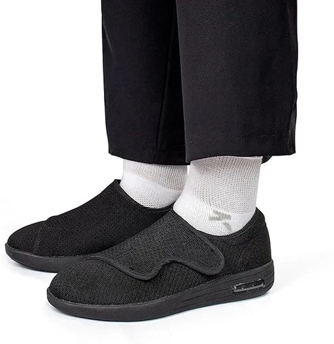 Black Diabetic Shoes EU 42.5, Air-go+ Memory Foam, Adjustable - photo 2