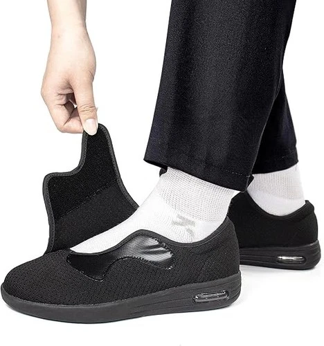 Black Diabetic Shoes EU 42.5, Air-go+ Memory Foam, Adjustable - photo 3