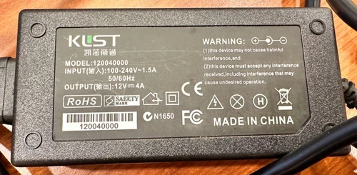 KLST 12V 4A Power Adapter Charger - Model 120040000
