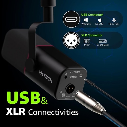 IXtech Dynamic Microphone Wired Vocal Mic for Singing, Speech, K - photo 4
