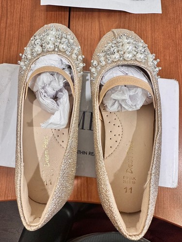Dream Pairs Girls' Gold Glitter Ballerina Flats - Size 11 - photo 3