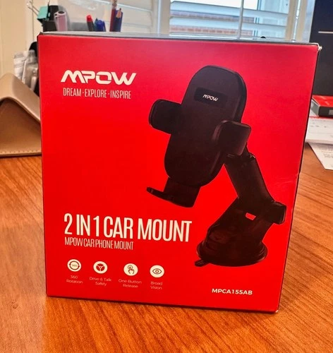 MPOW 2 IN 1 CAR MOUNT PHONE HOLDER (MPCA155AB) - Open Box