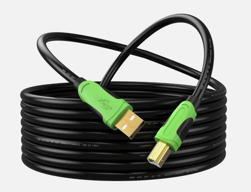 XXONE 20ft USB Cable - Type A to Type B, Gold-Plated