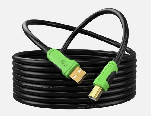 XXONE 20ft USB Cable - Type A to Type B, Gold-Plated