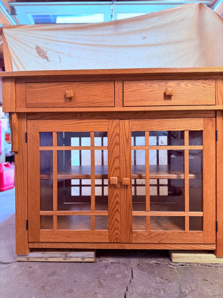Solid oak wood island - photo 3