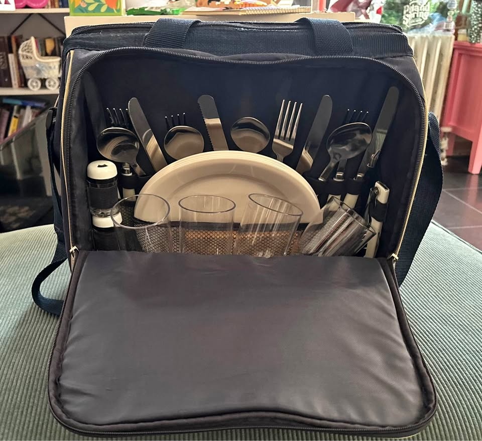 Picnic Time Cooler Bag with Dinnerware Set