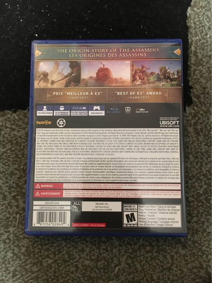 Assassin's Creed Origins, PS4 game for sale! - photo 3