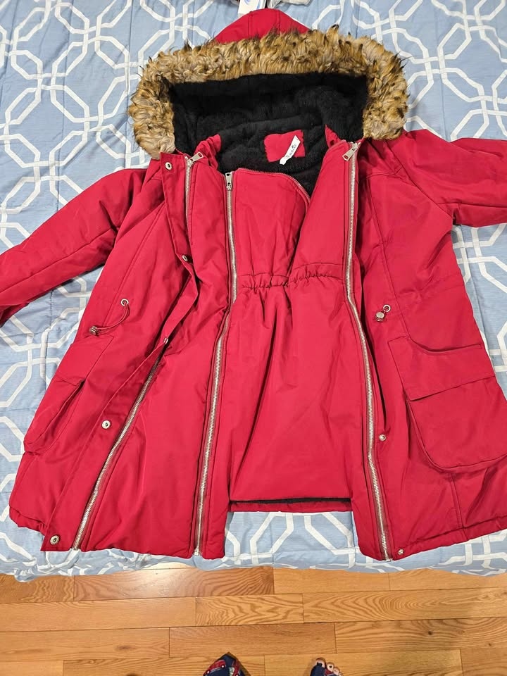 Miaode Red Winter Parka Maternity Jacket XL 🥕