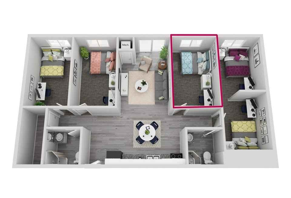 1 Private Room in 5 Bed 2 Bath Apartment - photo 4