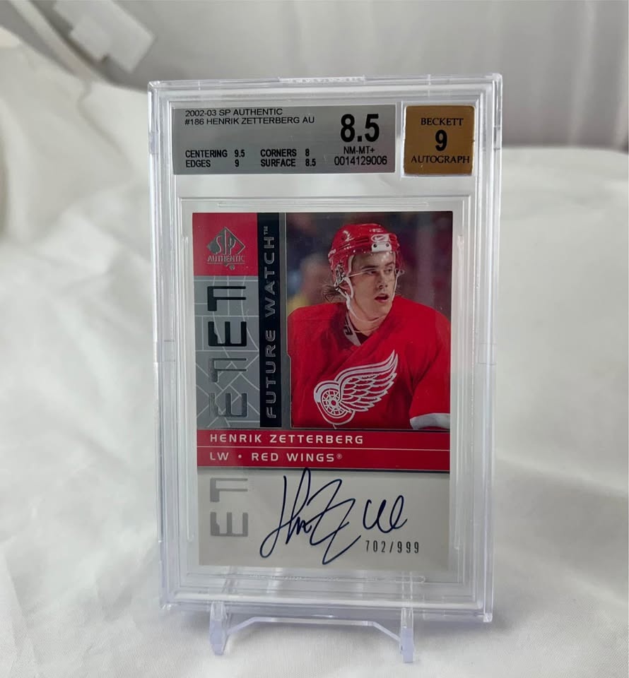 2002-03 SP Authentic Henrik Zetterberg Future Watch Auto BGS 8.5