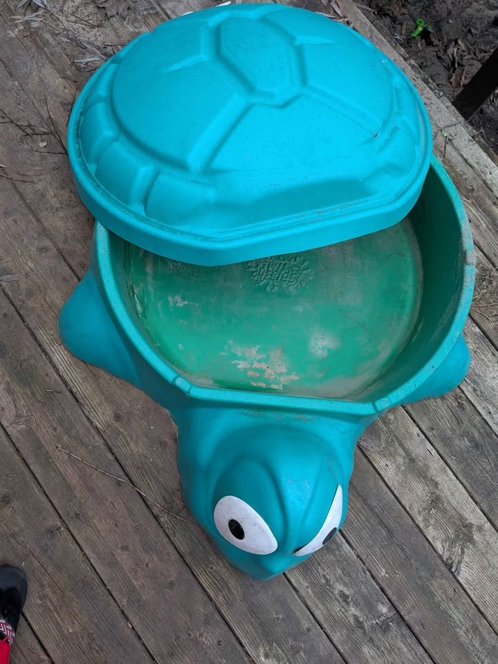 Splashtime Green turtle sandbox with lid for kids - photo 2