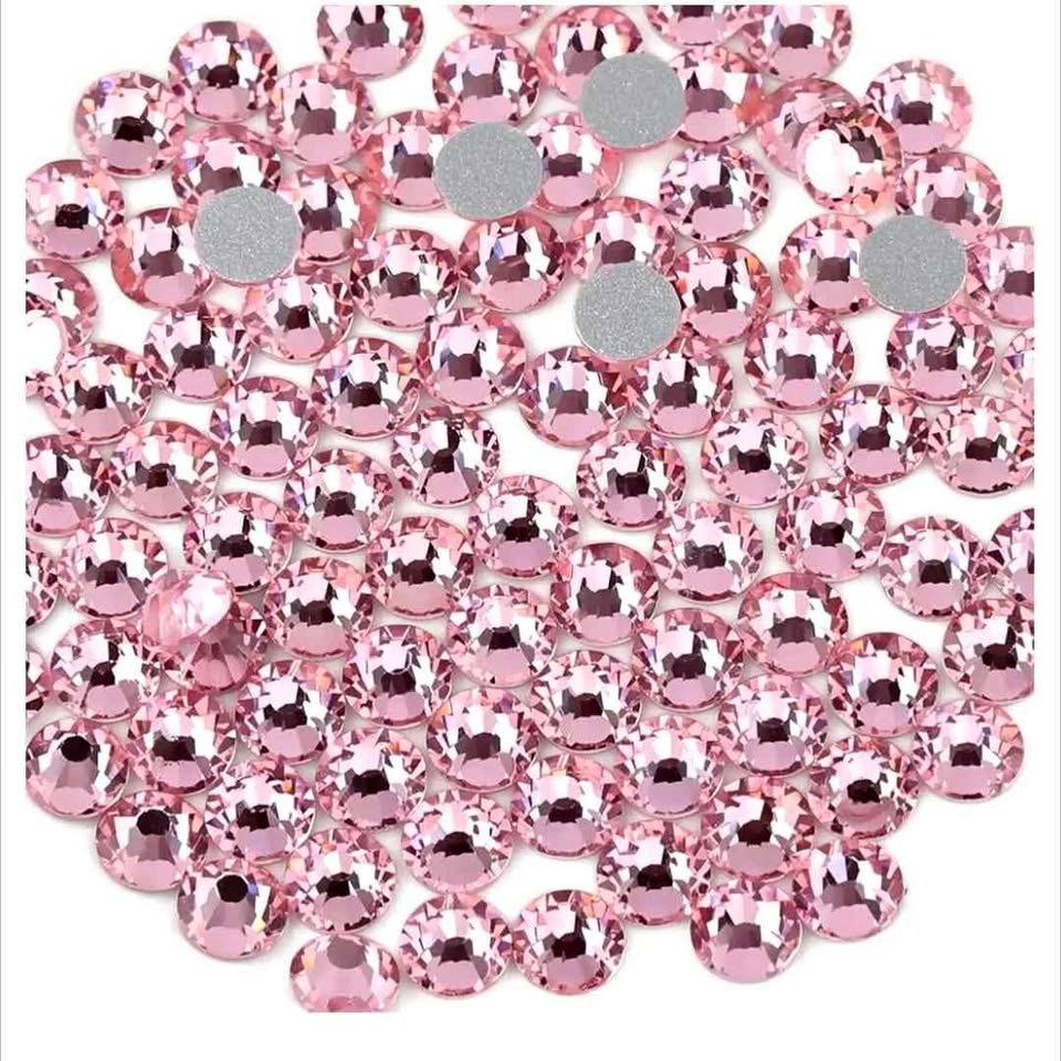 New 288 pcs SS30 flat back rhinestones (pink)