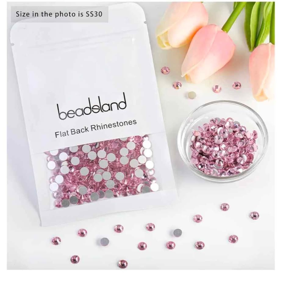 New 288 pcs SS30 flat back rhinestones (pink) - photo 4
