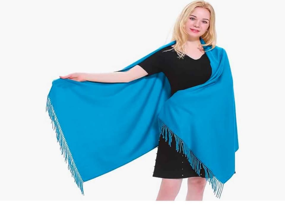 New thick cotton blend pashmina shawl, wrap, stole, throw - photo 3