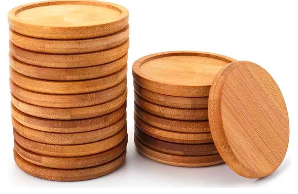 New 20 Pack Bamboo Plant Saucers (3.34 inches)
