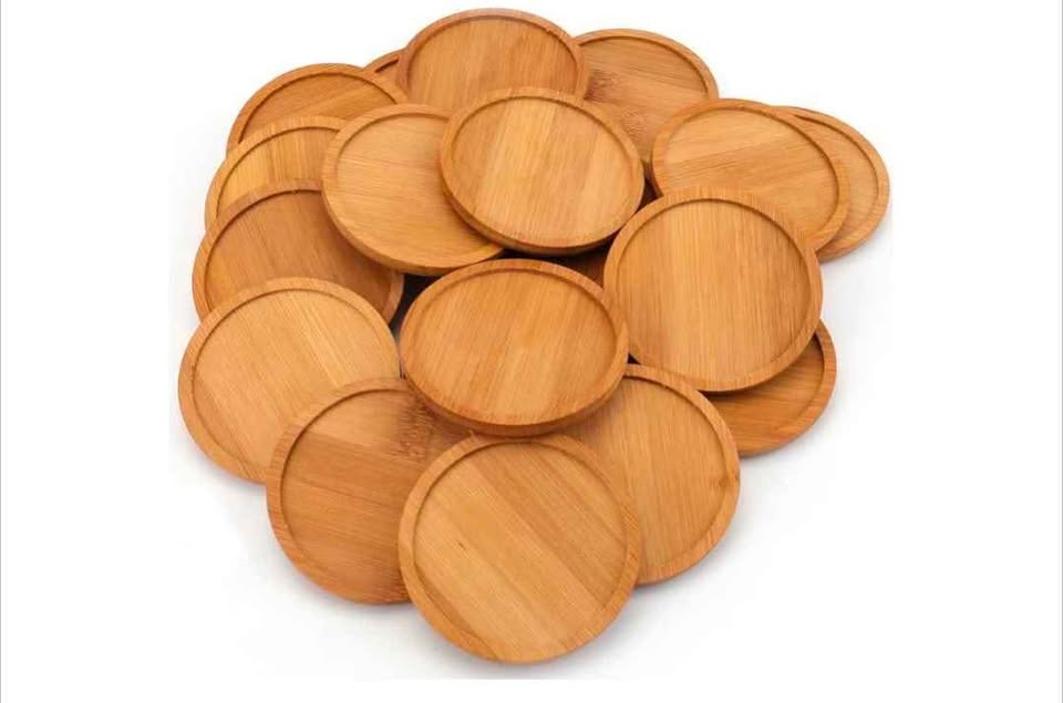 New 20 Pack Bamboo Plant Saucers (3.34 inches) - photo 2