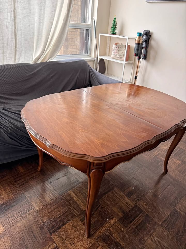Extendable Vintage Oval Wood Dining Table (Seats up to 8) - OBO