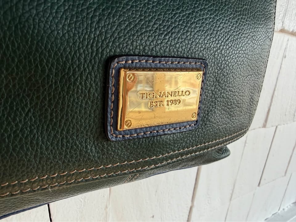 Tignanello Blue and Green Leather Crossbody Purse - photo 2