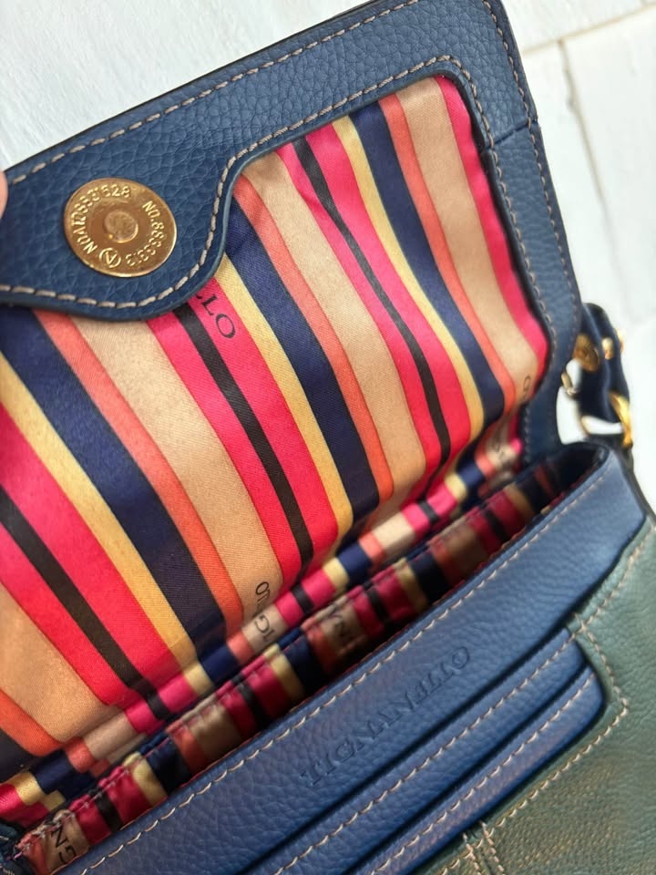 Tignanello Blue and Green Leather Crossbody Purse - photo 5