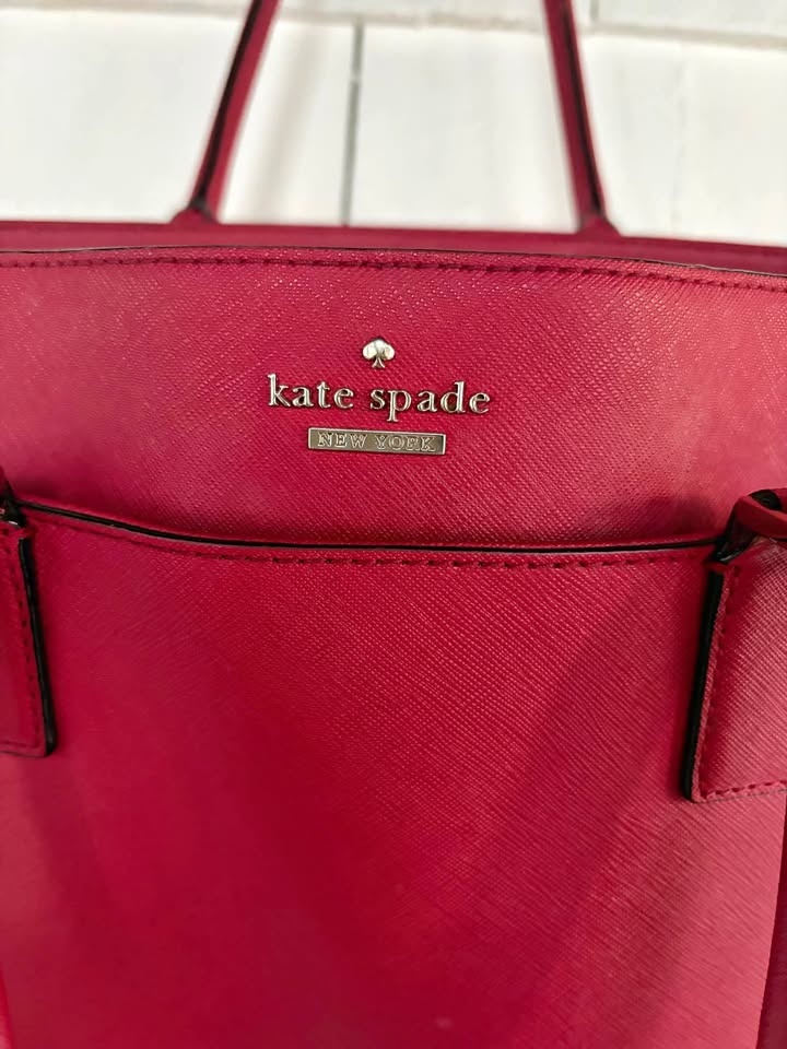 Kate Spade Red Leather Tote Bag