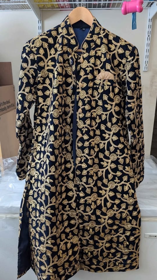 Men's Fancy Coat Gold and Blue - photo 2