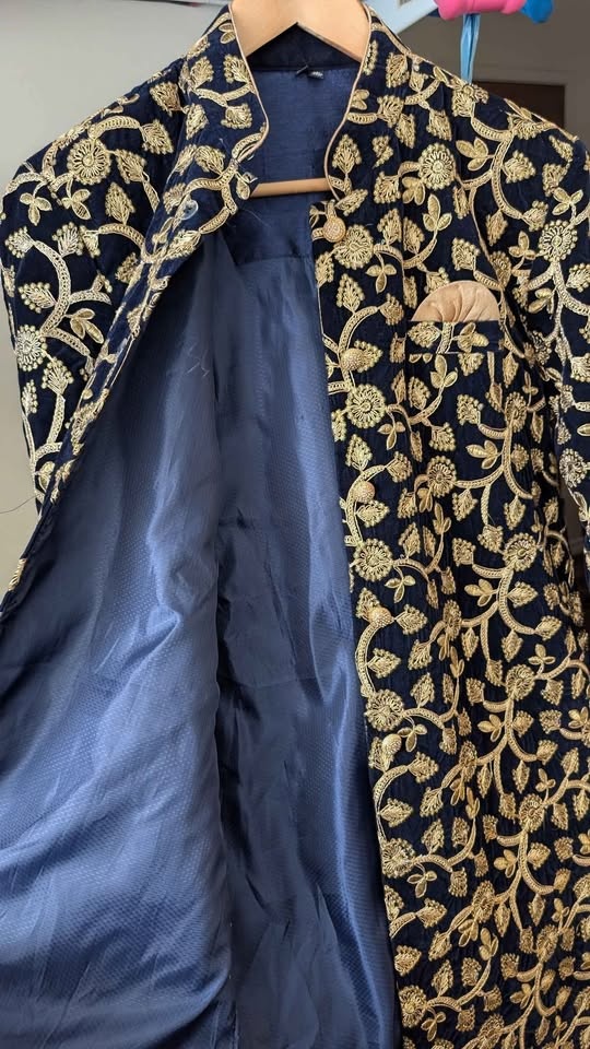 Men's Fancy Coat Gold and Blue - photo 4