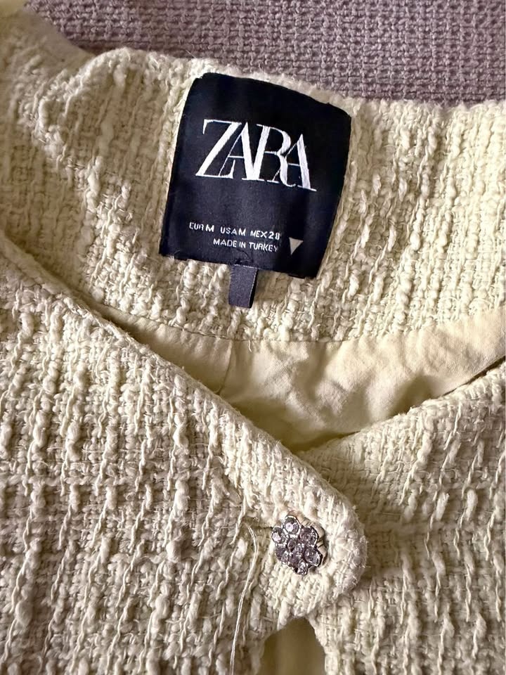 Zara Preppy Yellow Short Sleeve Blazer
