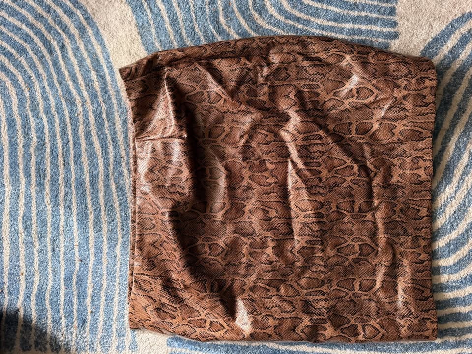Leopard Print Leather Skirt - Size L - photo 2