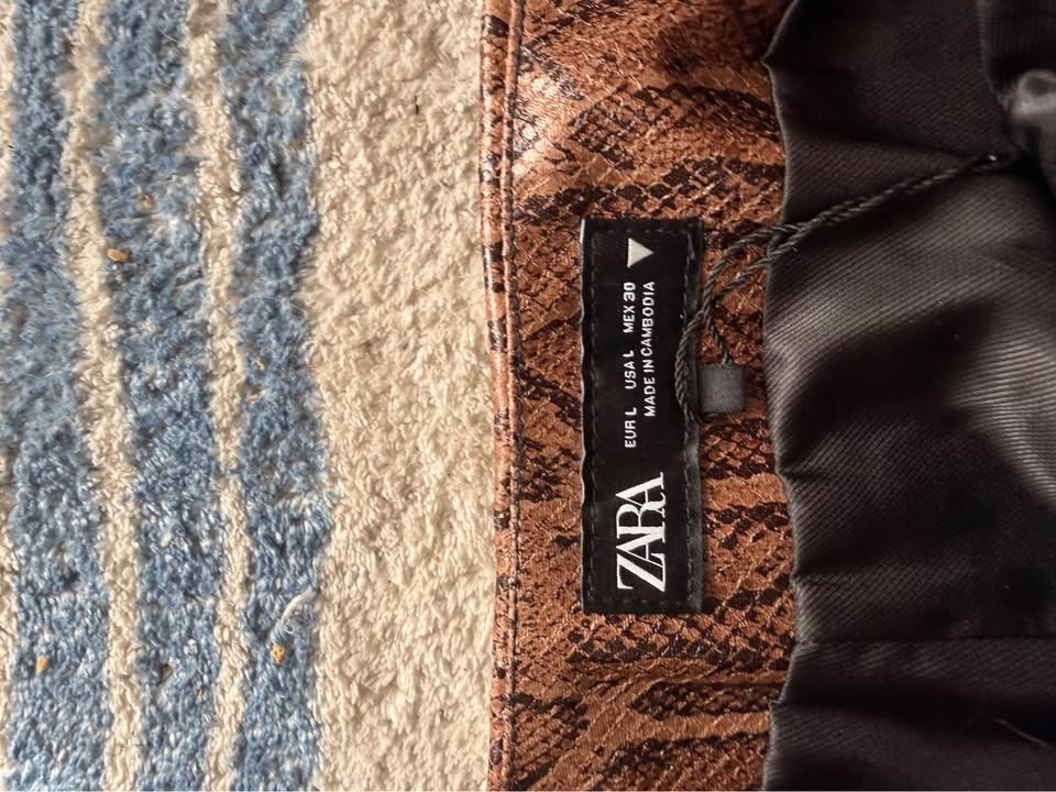 Leopard Print Leather Skirt - Size L - photo 4