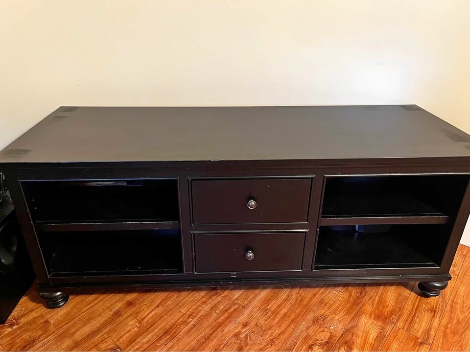 Black TV Stand with Drawers