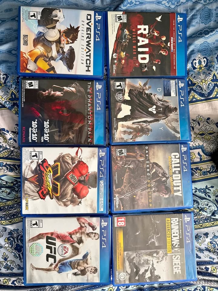 PS4 Games - Overwatch, UFC, Street Fighter V, MGS V, Raid, Desti