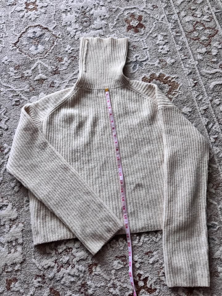 H&M Cream Ribbed Turtleneck Sweater XS - photo 5