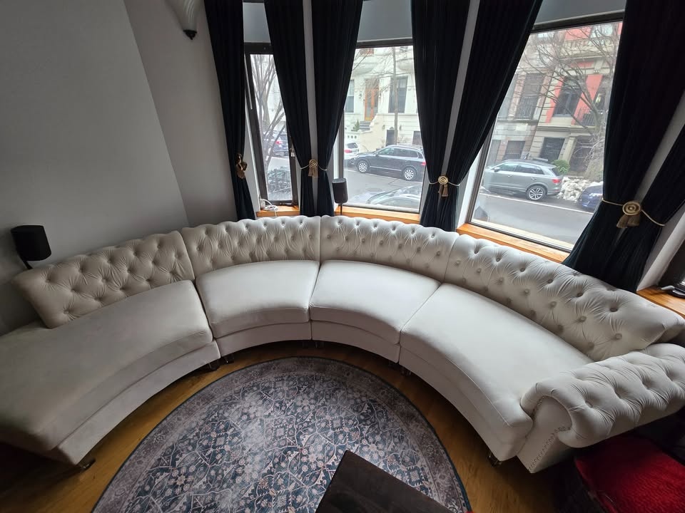Velvet Sectional with 3 Pillows - photo 2