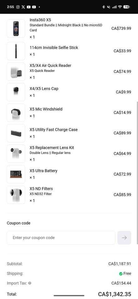 Insta360 X5 8K 360 Camera Creator Bundle - photo 2