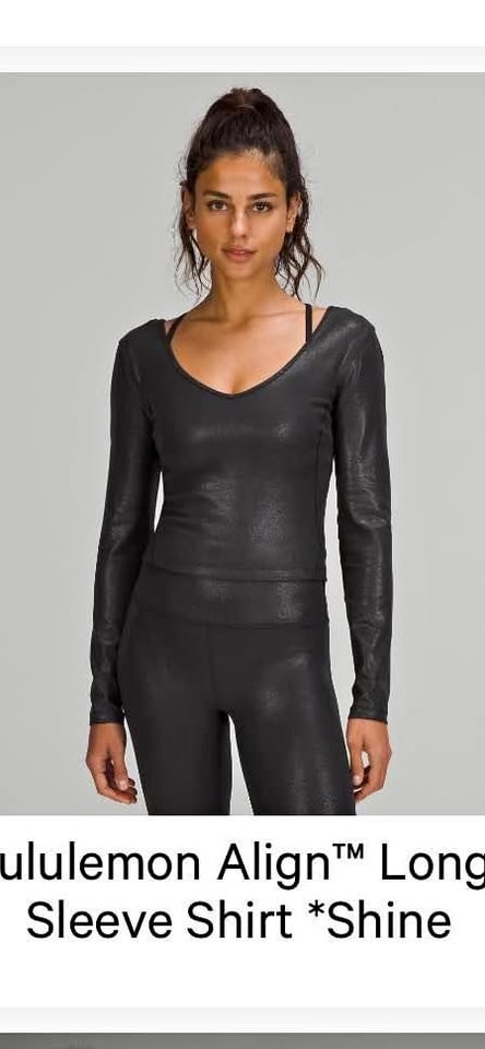 Lululemon Shiny Long Sleeve Crop Top