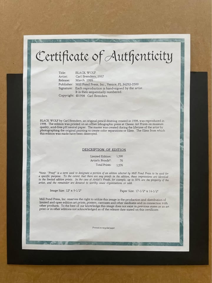 Framed and Signed Limited Edition Carl Brenders - photo 2